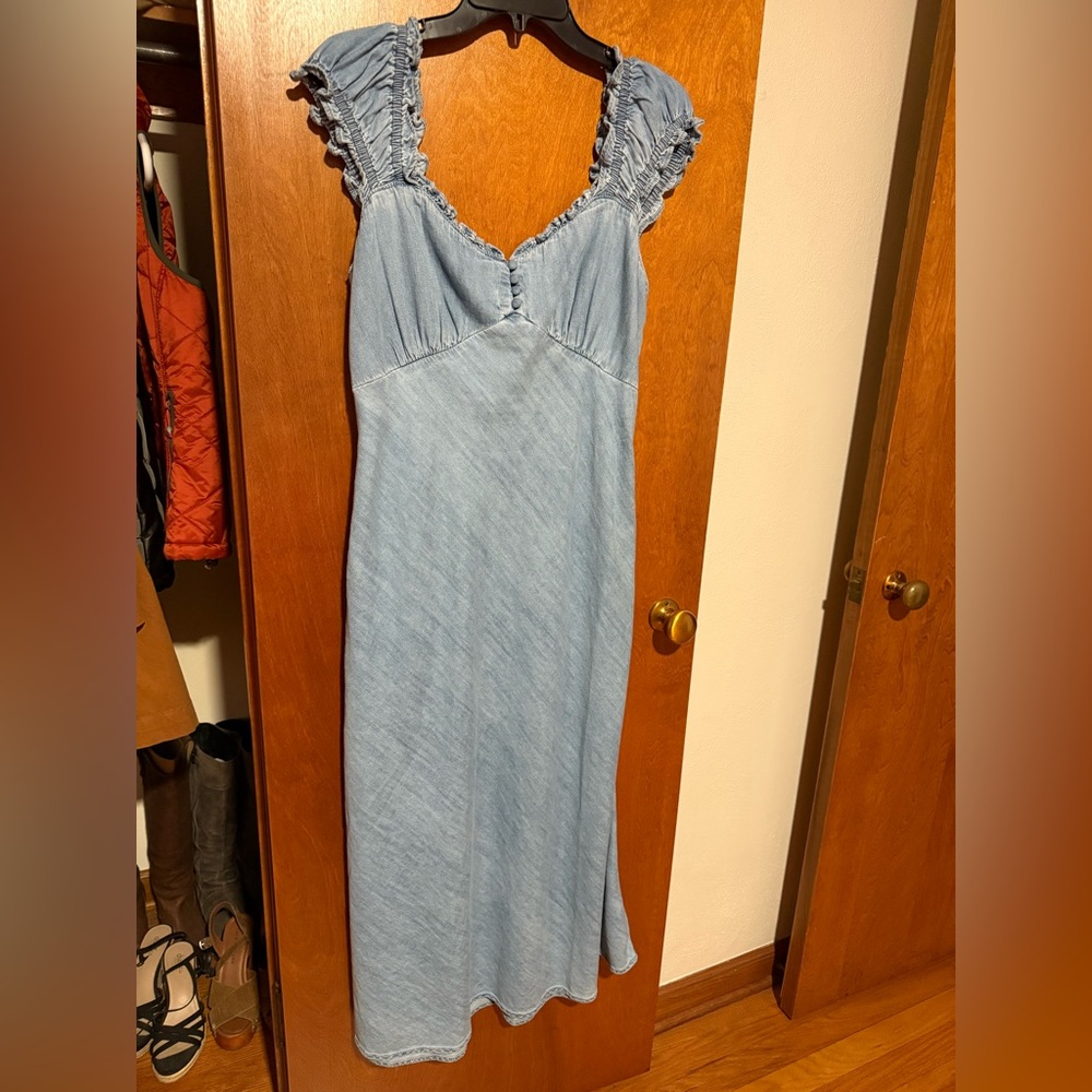 Classic A fit & flare denim dress.